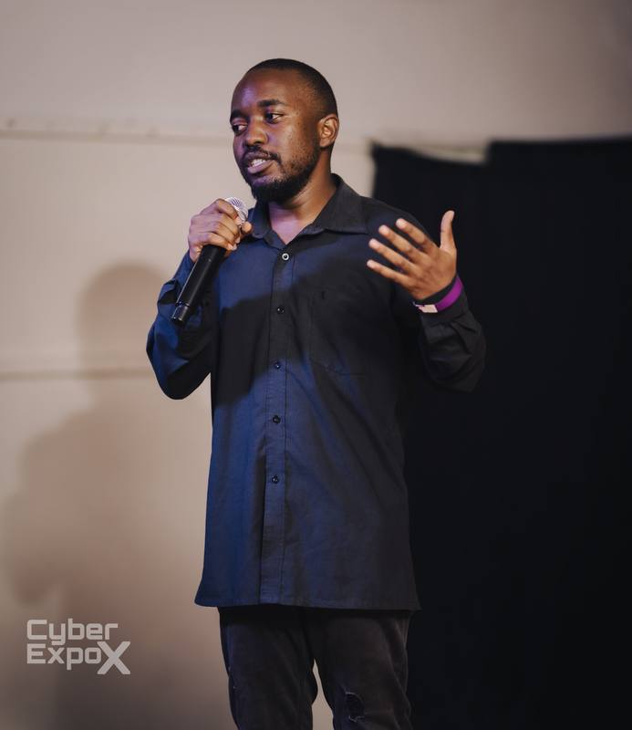 Panel speaker on stage